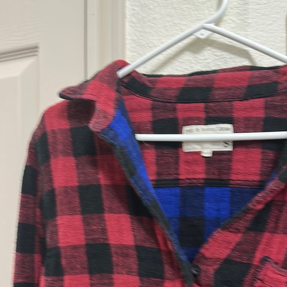 Rag & Bone Red and Black Plaid Flannel Shirt - Picture 2 of 7